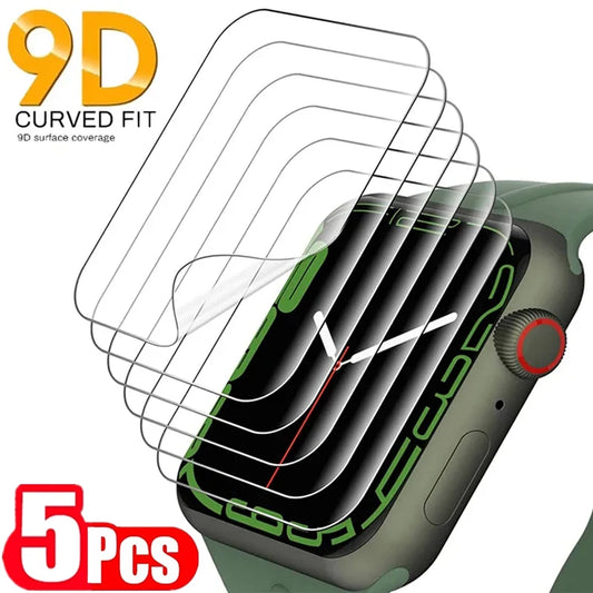 5PCS Hydrogel Film for Apple Watch 9 5 6 SE 3 2 1 40MM 44MM 42MM 38MM Screen Protector for Apple Watch Ultra 49MM 7 8 41MM 45MM 