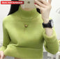 Sweater For Women Winter Thicken Turtleneck Slim Knit Pullover New Warm Plush Velvet Lined Knitwear Jumper Tops Casual Poleras