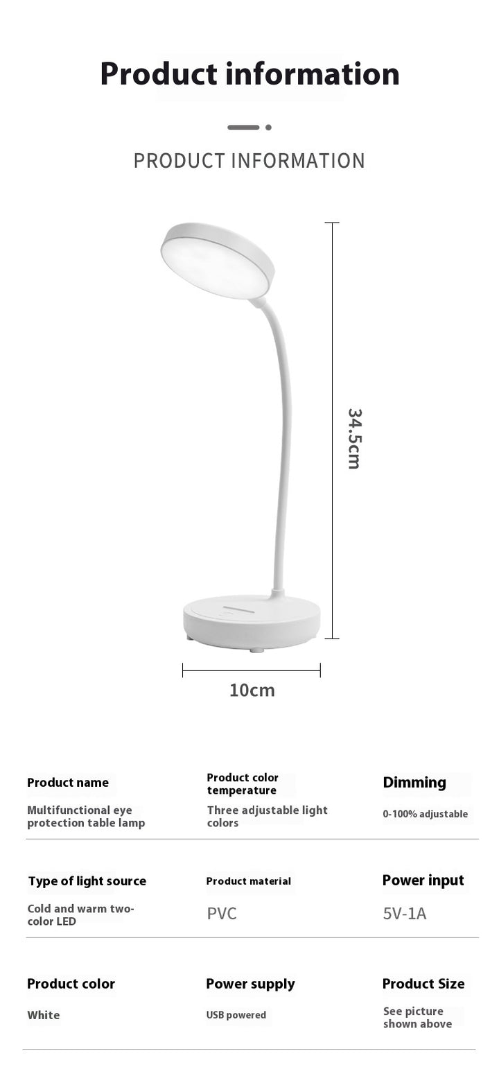 Lampada da lettura pieghevole creativa a LED per scrivania, protezione degli occhi, ricaricabile, per dormitori per studenti