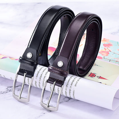 Leather pin buckle casual men's belt