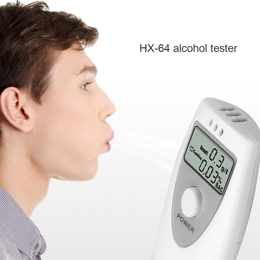 HX-64 Alcohol Tester Mini LCD Digital Display Alcohol Breath Analyzer Breathalyzer Test Testing PFT-641 Professional easy use