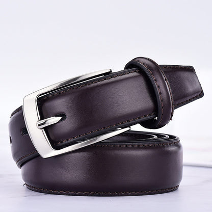 Leather pin buckle casual men's belt