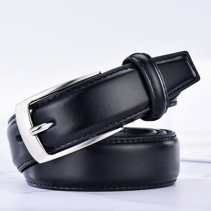 Leather pin buckle casual men's belt