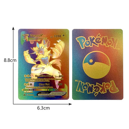 Pokemon Rainbow Cards Gold Silver Vmax GX Card Collection Battle Trainer Card Spanish English French Child Toys Christmas Gifts