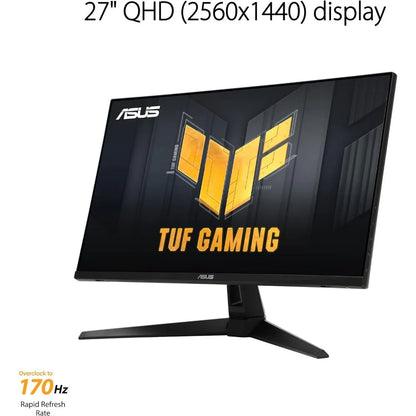 TUF Gaming 27” 1440P Monitor (VG27AQA1A) - QHD (2560 x 1440), 170Hz (Supports 144Hz), 1ms, Extreme Low Motion Blur,