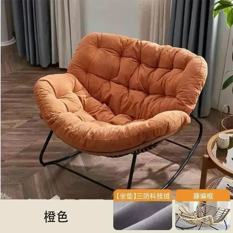 Adult lazy sofa rocking chair, single-person balcony leisure sofa chair, luxury living room internet-famous rocking chair