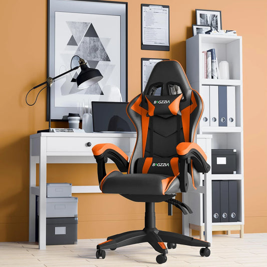 Gaming Chair Office Chair Ergonomic PU Leather Computer Desk Chair with Headrest and Lumbar Support Game Chairs Racing Chair