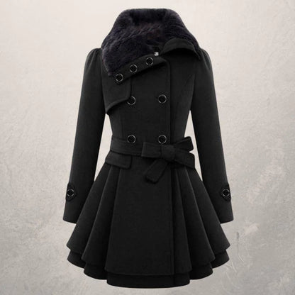 Fur Collar Trench Coat