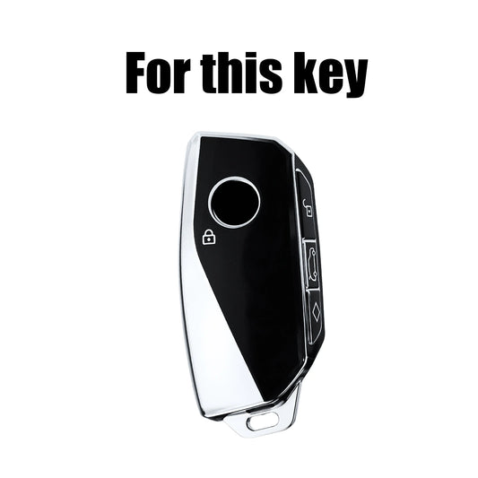 For BMW Ix I4 X7 Xm X7 X6 X5 X1 IX1 X4M 2022 2023 3 Button Silicone Remote Key Fob Keychain Ring Shell Case Cover Shell Holder