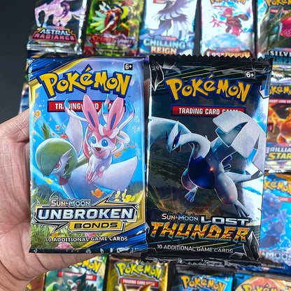 40Pcs Pokemon Cards Sun & Moon Lost Thunder English Trading Card Game Evolutions Booster Collectible Kids Toys Gifts