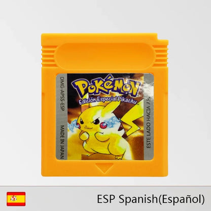 GBC Pokemon Series Game Cartridge 16-Bit Video Game Console Card Red Yellow Blue Green Crystal Golden Silver Spanish Language