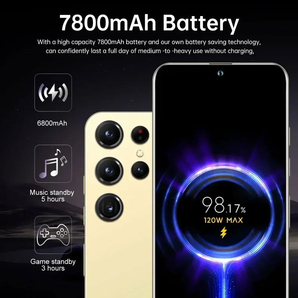 S24 Ultra 5G Smartphone 7.3HD Original Cellphones Snapdragon 8 gen 3 Cell Phone 7800mAh Android 14 Global Version Mobile Phones