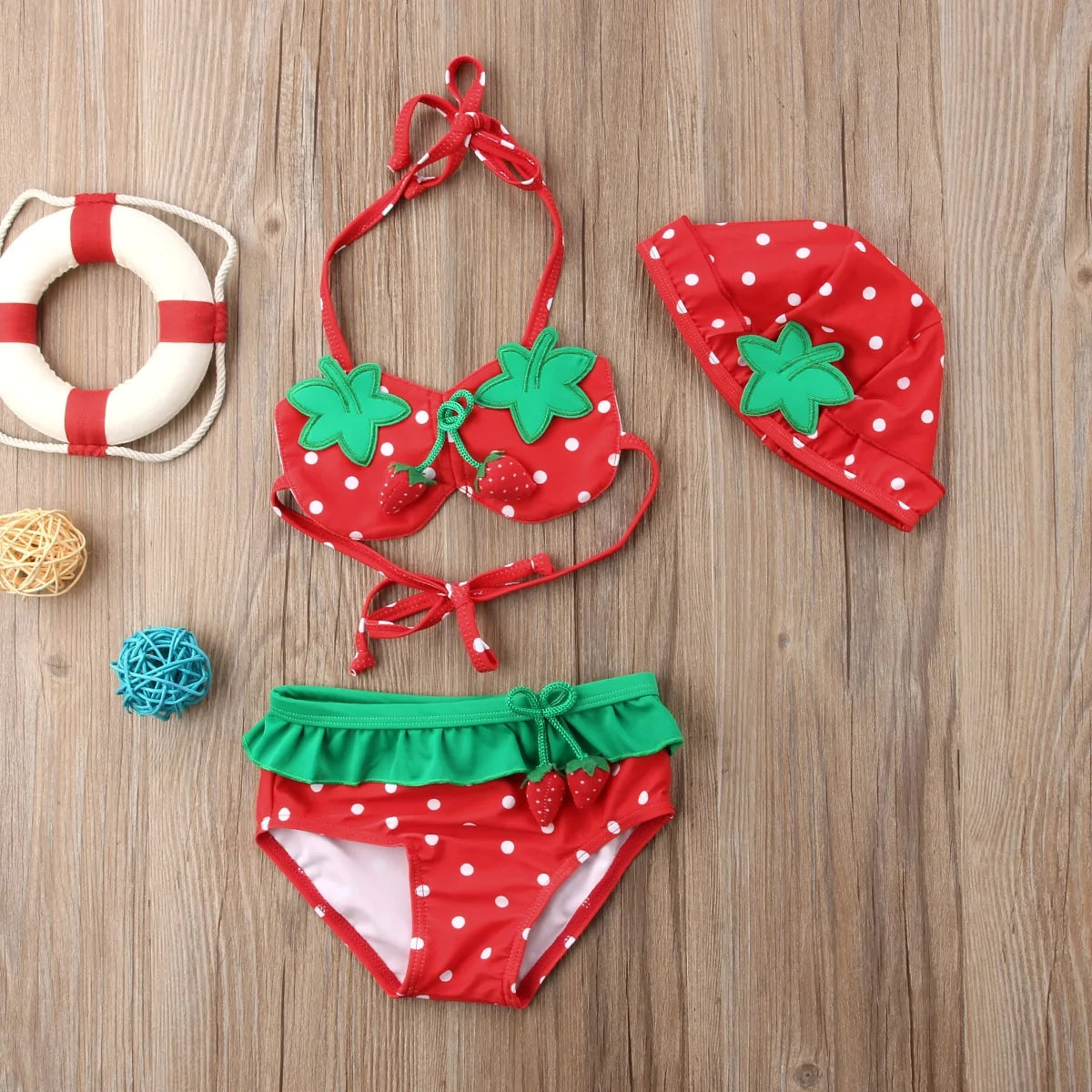 Baby Girl Strawberry Printed Bikini