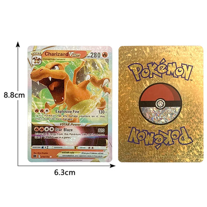 Pokemon Rainbow Cards Gold Silver Vmax GX Card Collection Battle Trainer Card Spanish English French Child Toys Christmas Gifts