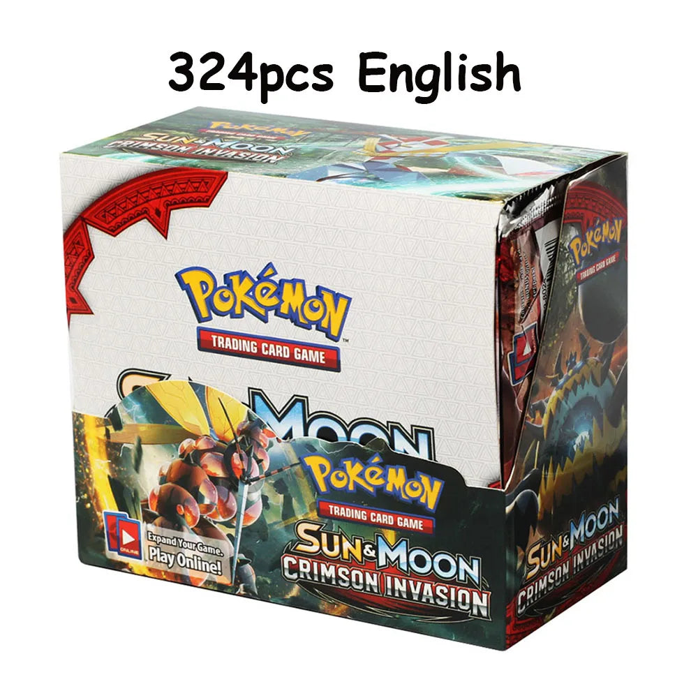 Newest 324Pcs Pokemon Cards Sun & Moon XY Evolutions Pokemon Booster Box Collectible Tradiner Card Game toy for children