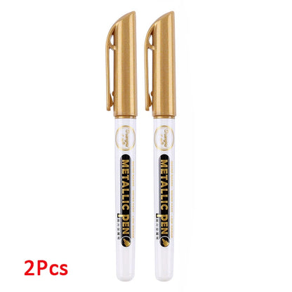 Metallic 1-4Pcs  Waterproof Permanent Marker Pens for DIY Epoxy Resin Mold Gold Silver Color Drawing Supplies Craft Marker Pen