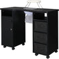 Manicure Nail Table, Double Cabinet 3 Drawers 1 Door Nail Desk Station for Home Spa Beauty Salon