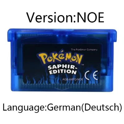 GBA Game Cartridge 32 Bit Video Game Console Card Pokemon Smaragd- Feuerrote Rubin- German Language Shiny Label