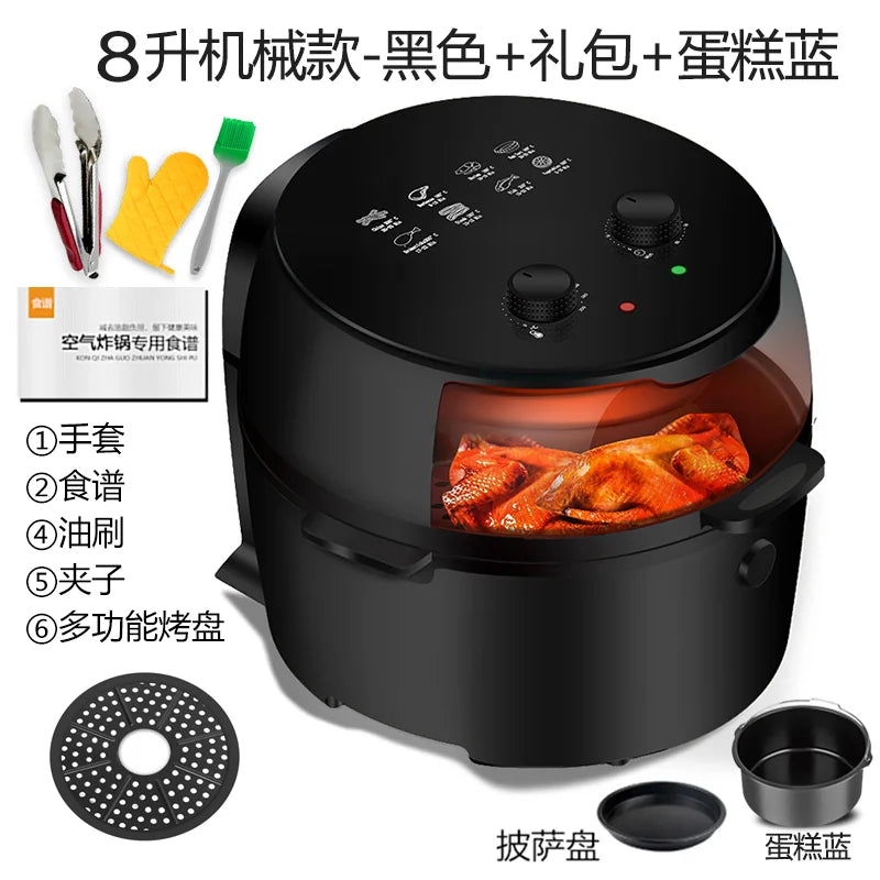 Digital Bacon Air Fryer Accesories Chicken 8l Thermomet Oil-free Air Fryer Health Home Large Capacity Friggitrice Kitchen Pan