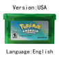 Pokemon Series GBA Game 32-Bit Video Game Cartridge Console Card Ruby FireRed Sapphire Emerald LeafGreen USA Version for GBA NDS