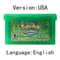 Pokemon Series GBA Game 32-Bit Video Game Cartridge Console Card Ruby FireRed Sapphire Emerald LeafGreen USA Version for GBA NDS