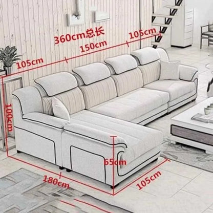 European Glamour Living Room Sofas Filler Individual L Shape Lounge Sofa Modular Nordic Lazy Divani Da Soggiorno Home Furniture