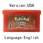 Pokemon Series GBA Game 32-Bit Video Game Cartridge Console Card Ruby FireRed Sapphire Emerald LeafGreen USA Version for GBA NDS