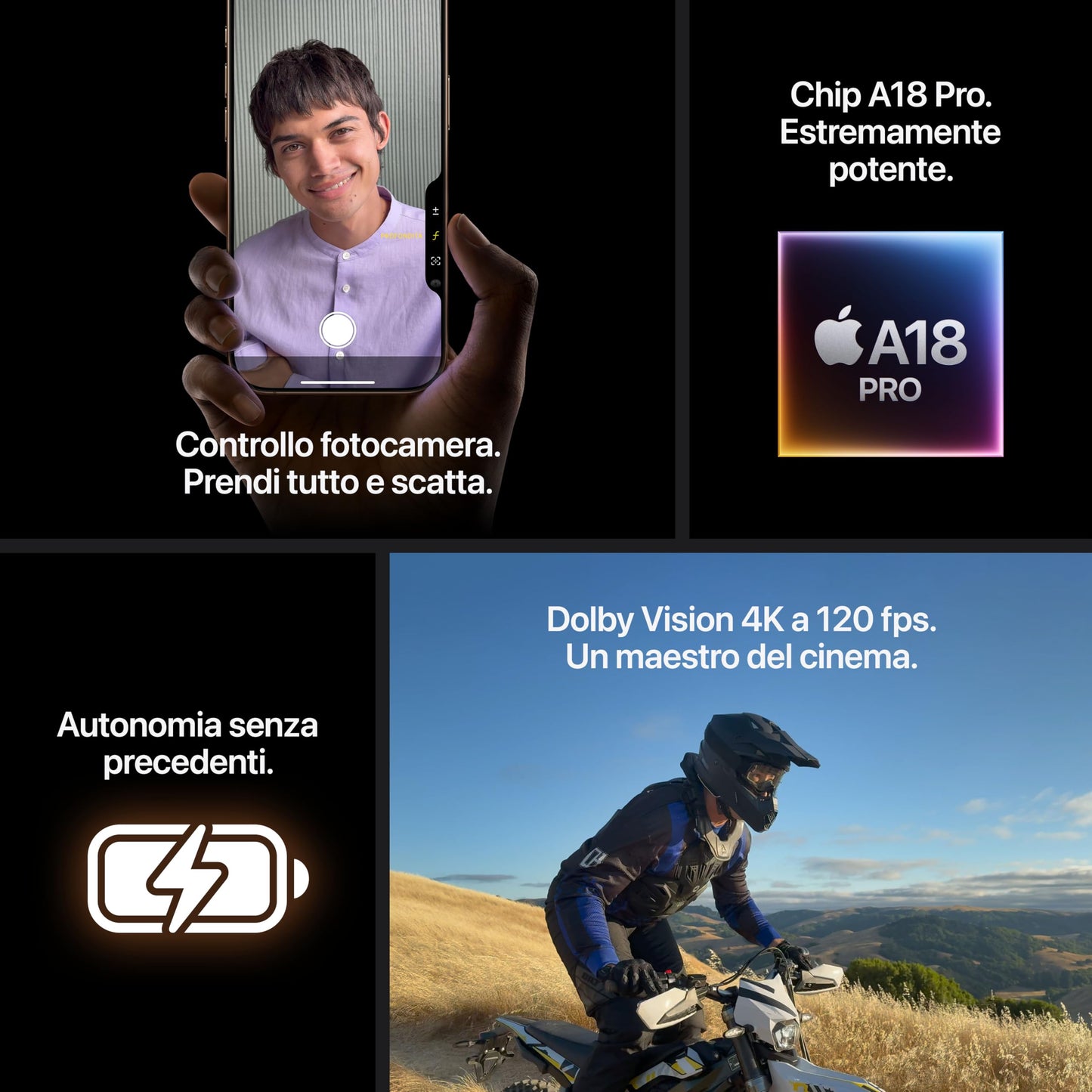 Apple iPhone 16 Pro 128 GB: Telefono 5G con Controllo fotocamera, Dolby Vision 4K a 120 fps e un’autonomia senza precedenti. Compatibile con AirPods; Titanio sabbia