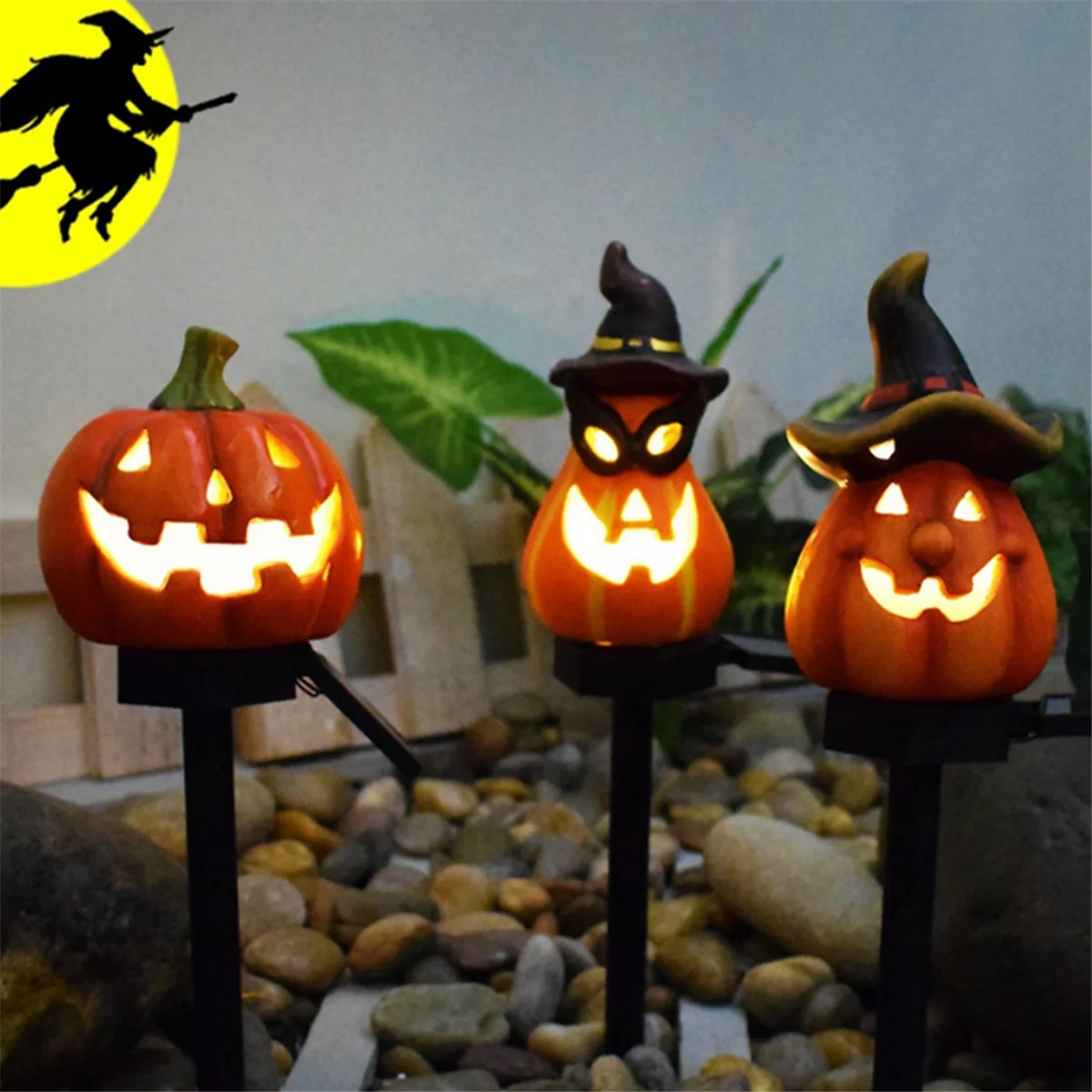 Pumpkin Solar Lights Garden Light Halloween Ghost Lights Outdoor Decor Lights Ground Lighting Home Decor,C