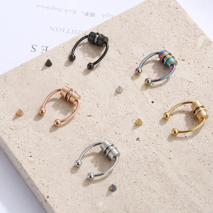 Fake Piercing Nose Ring Hoop Septum Non Piercing Nose Clip Rock HipHoop Stainless Steel Magnet Fashion Punk Body Women Jewelry