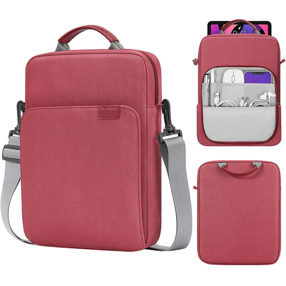 Tablet Shoulder Sleeve Bag For IPad air pro 12.9" , IPad Air 10.9" Surface Go 3/2 Galaxy Tab A 10,Laptop Pouch Handbag Birefcase