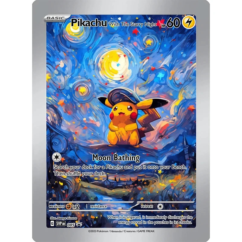 Set Pokemon Van Gogh Museum Pikachu Collection Cards DIY Pokemon Classic Single Card Game Anime Self Made Cards Gift Toys