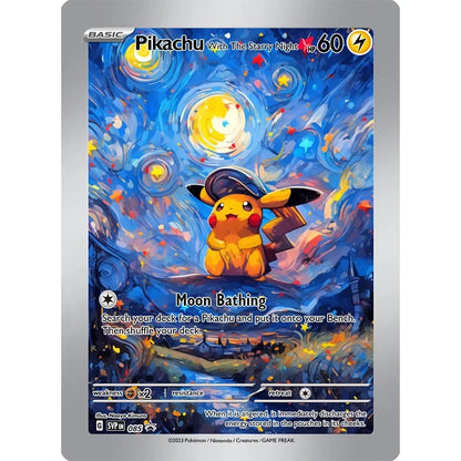 Set Pokemon Van Gogh Museum Pikachu Collection Cards DIY Pokemon Classic Single Card Game Anime Self Made Cards Gift Toys