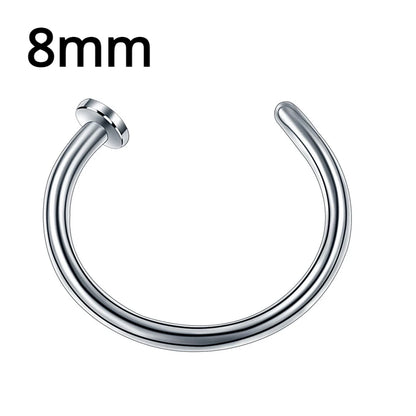 Fake Piercing Nose Ring Hoop Septum Non Piercing Nose Clip Rock HipHoop Stainless Steel Magnet Fashion Punk Body Women Jewelry