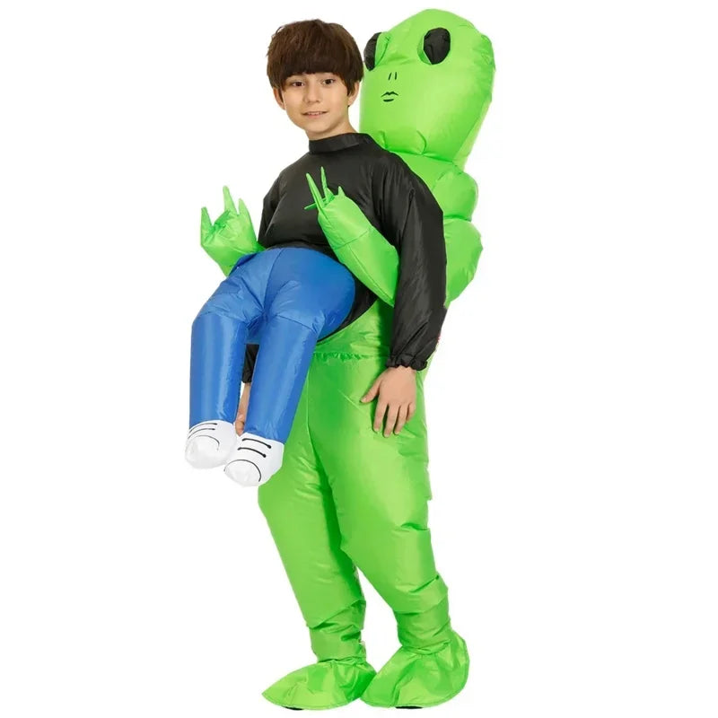 {in Stock } Inflatable Alien Costume Cosplay Adult Kids Party Costume Funny Suit Fancy Dress Halloween Costume for boys girls