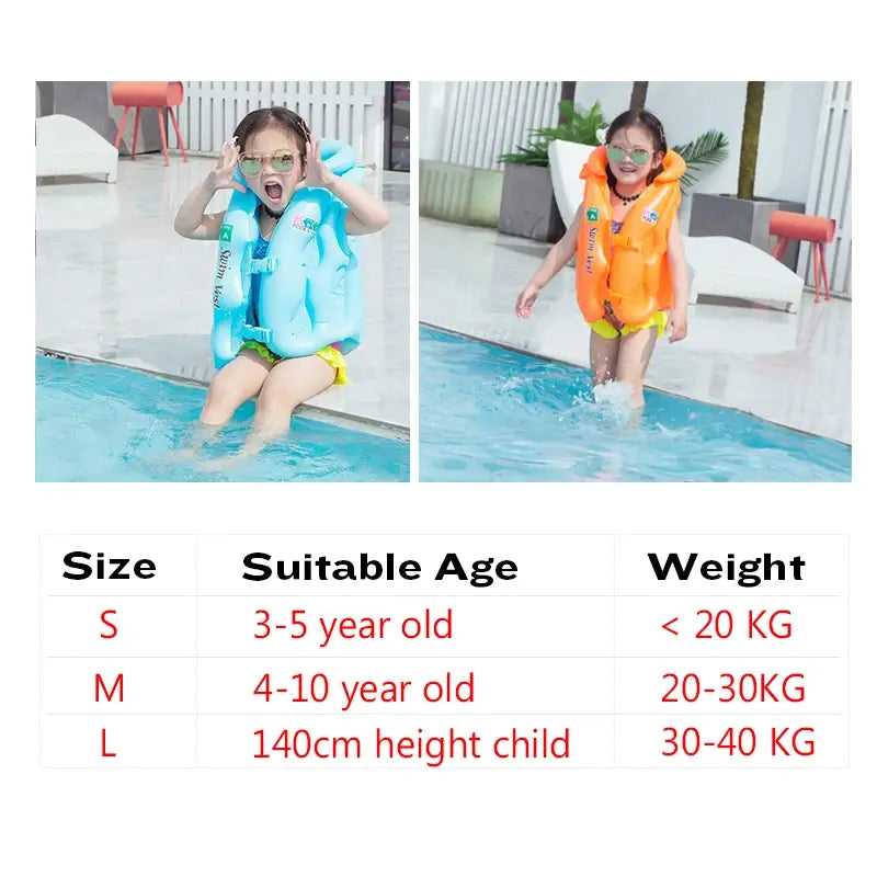 Inflatable Life Vest Baby Swimming Jacket