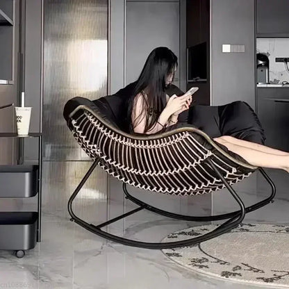 Adult lazy sofa rocking chair, single-person balcony leisure sofa chair, luxury living room internet-famous rocking chair