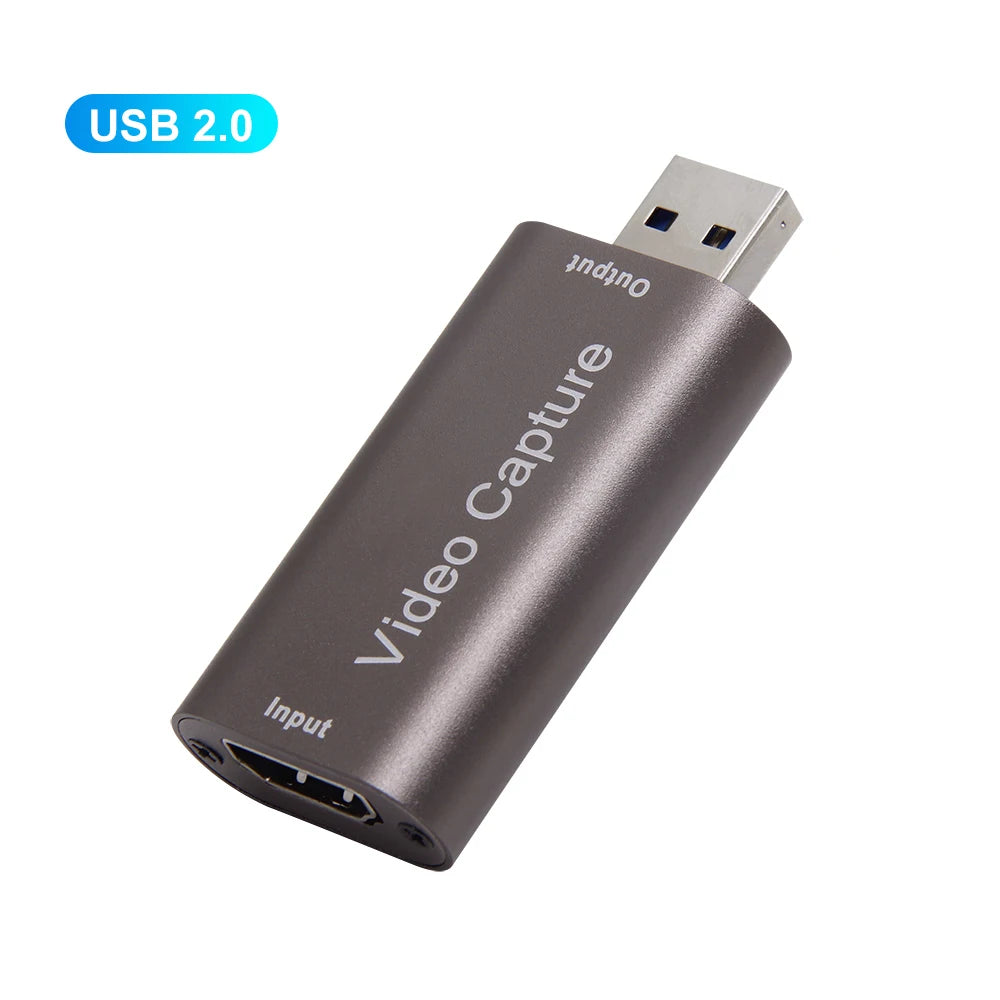 4K Video Capture Card USB 2.0 HDMI-compatible Grabber Recorder for PS4 Game DVD Camcorder Camera Recording Live Streaming