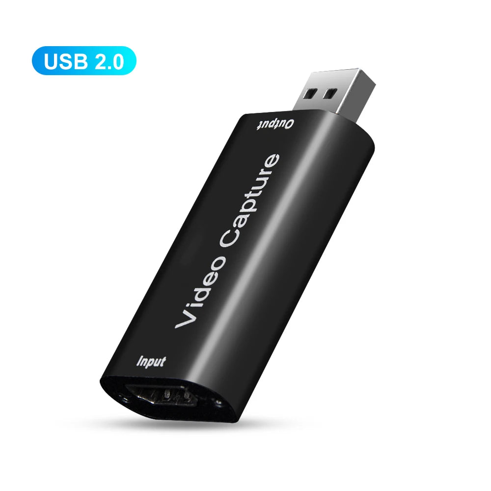 4K Video Capture Card USB 2.0 HDMI-compatible Grabber Recorder for PS4 Game DVD Camcorder Camera Recording Live Streaming