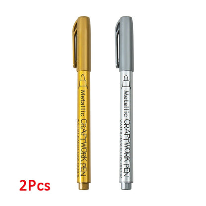 Metallic 1-4Pcs  Waterproof Permanent Marker Pens for DIY Epoxy Resin Mold Gold Silver Color Drawing Supplies Craft Marker Pen