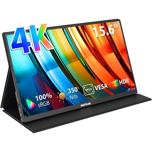 Portable Monitor 4K, 15.6'' 3840x2160 UHD USB-C HDMI Laptop Monitor, 100% Adobe RGB HDR FreeSync External Computer Display