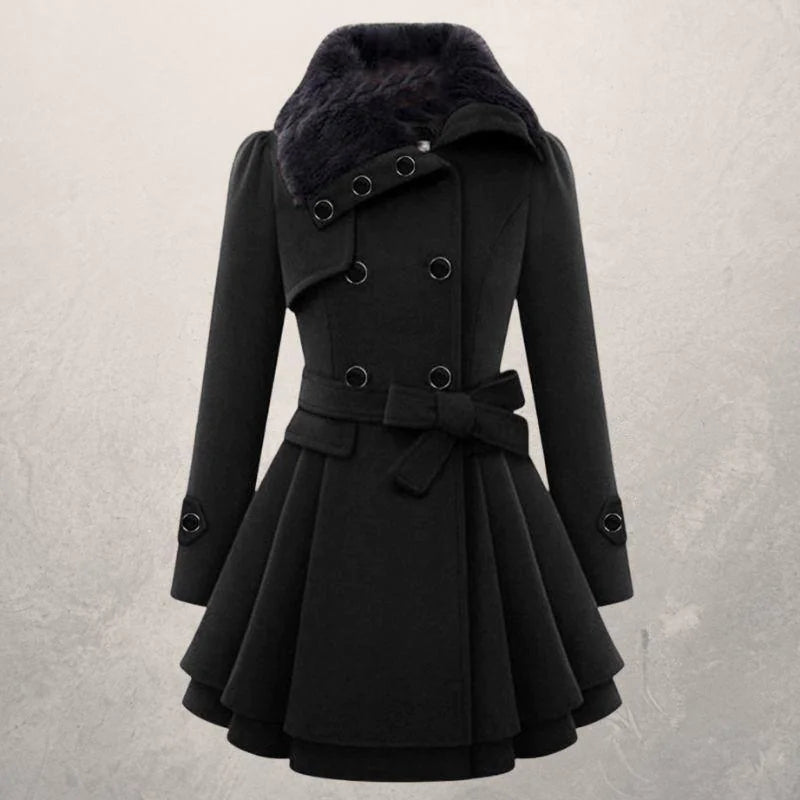 Fur Collar Trench Coat