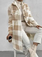 1-Women Long Plaid Fleece Sweatshirt