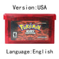 Pokemon Series GBA Game 32-Bit Video Game Cartridge Console Card Ruby FireRed Sapphire Emerald LeafGreen USA Version for GBA NDS