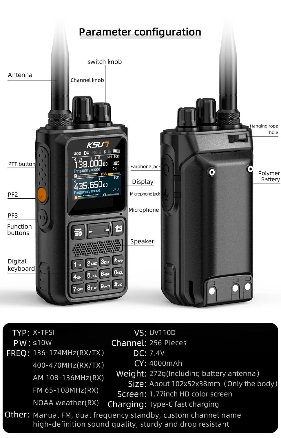 Wireless Programming Walkie Talkie Long Range 10W Powerful Professional Transceiver Ham Radio Stations Air Band Phone APP