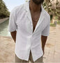 Men's Solid Color Knit Lapel Shirt