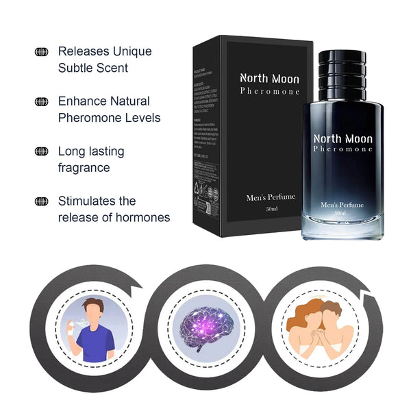 North Moon 50ml Profumo affascinante da uomo in legno di sandalo Profumo leggero a lunga durata che attira il profumo di flirt fresco ai feromoni