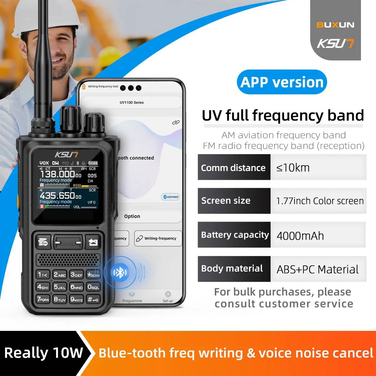 Wireless Programming Walkie Talkie Long Range 10W Powerful Professional Transceiver Ham Radio Stations Air Band Phone APP