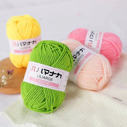 10pcs 25g 4ply Milk Cotton Yarn Anti-Pilling Hand Knitting Cotton Yarn For Scarf Sweater Hat Doll Craft Knitting Tools