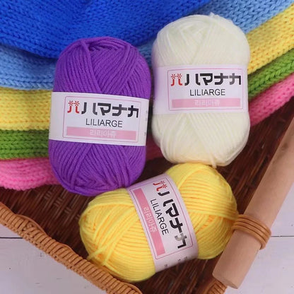 10pcs 25g 4ply Milk Cotton Yarn Anti-Pilling Hand Knitting Cotton Yarn For Scarf Sweater Hat Doll Craft Knitting Tools